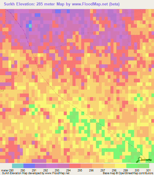 Surkh,Afghanistan Elevation Map