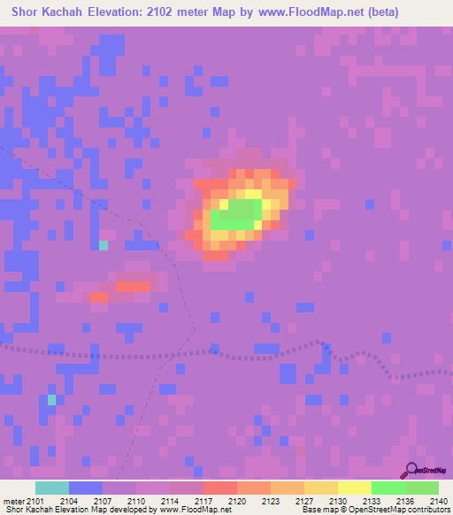 Shor Kachah,Afghanistan Elevation Map