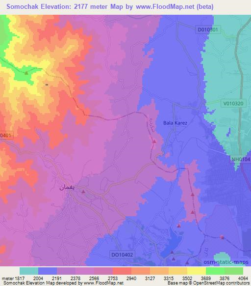 Somochak,Afghanistan Elevation Map