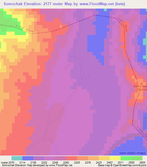 Somochak,Afghanistan Elevation Map