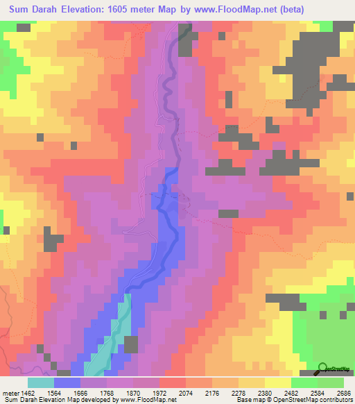 Sum Darah,Afghanistan Elevation Map