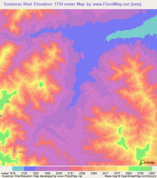 Sulaiman Khel,Afghanistan Elevation Map