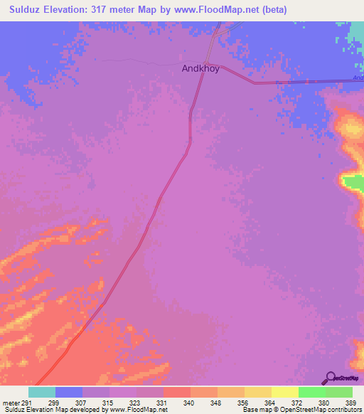 Sulduz,Afghanistan Elevation Map