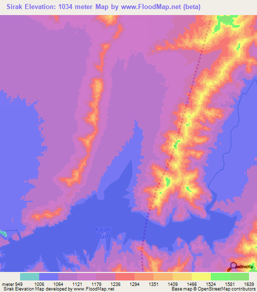 Sirak,Afghanistan Elevation Map