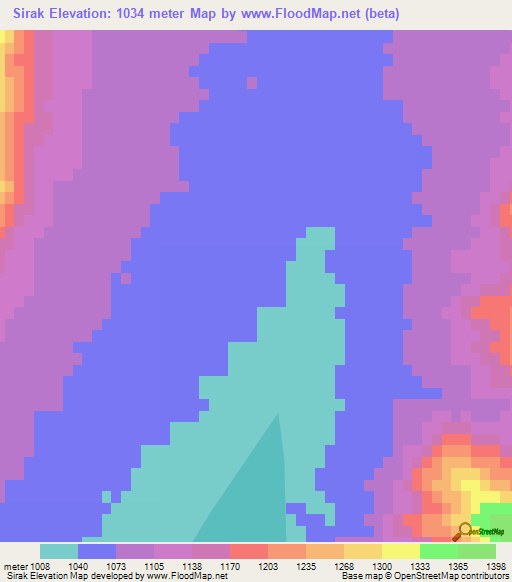 Sirak,Afghanistan Elevation Map