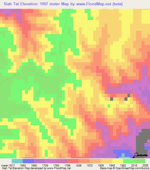 Siah Tal,Afghanistan Elevation Map