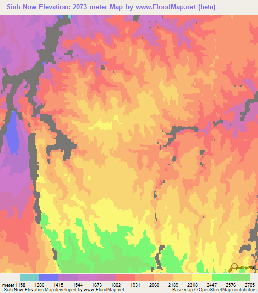 Siah Now,Afghanistan Elevation Map