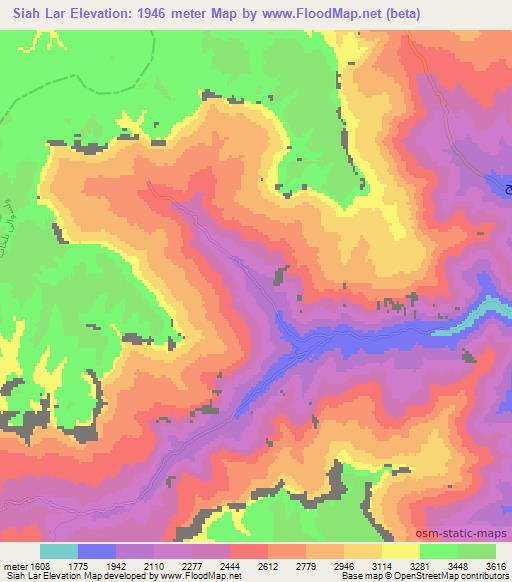 Siah Lar,Afghanistan Elevation Map