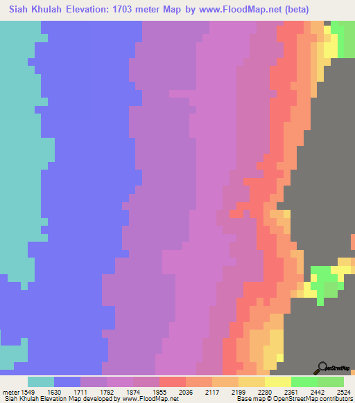 Siah Khulah,Afghanistan Elevation Map