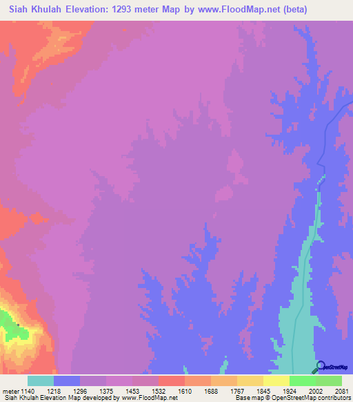 Siah Khulah,Afghanistan Elevation Map