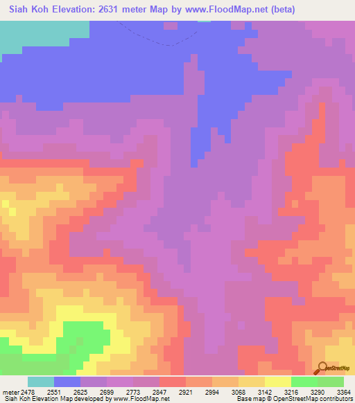 Siah Koh,Afghanistan Elevation Map