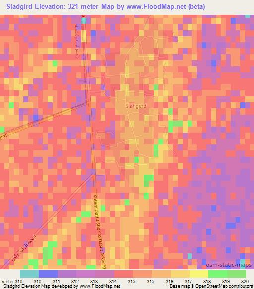 Siadgird,Afghanistan Elevation Map
