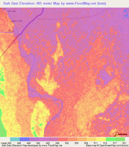 Siah Dasi,Afghanistan Elevation Map