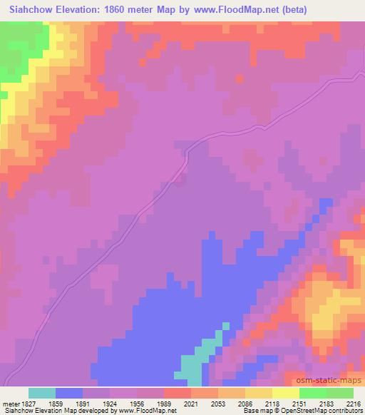 Siahchow,Afghanistan Elevation Map
