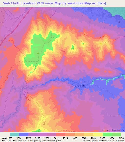Siah Chob,Afghanistan Elevation Map