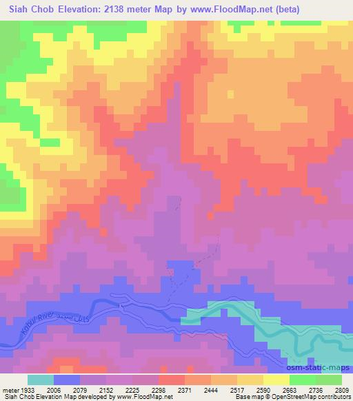 Siah Chob,Afghanistan Elevation Map