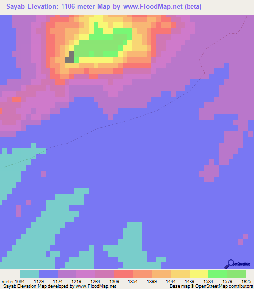 Sayab,Afghanistan Elevation Map
