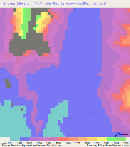 Showay,Afghanistan Elevation Map