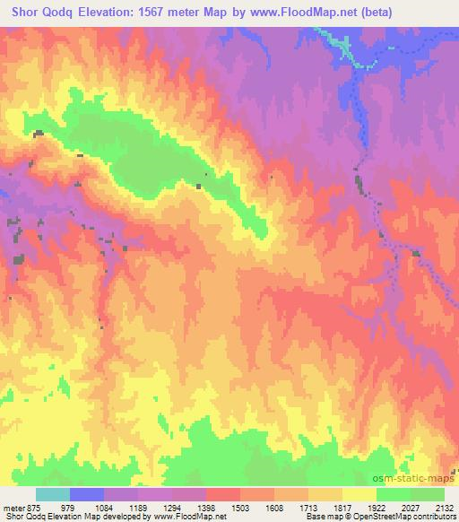 Shor Qodq,Afghanistan Elevation Map