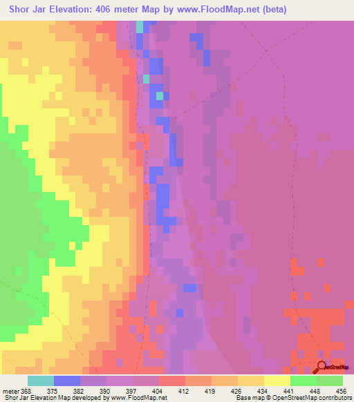 Shor Jar,Afghanistan Elevation Map