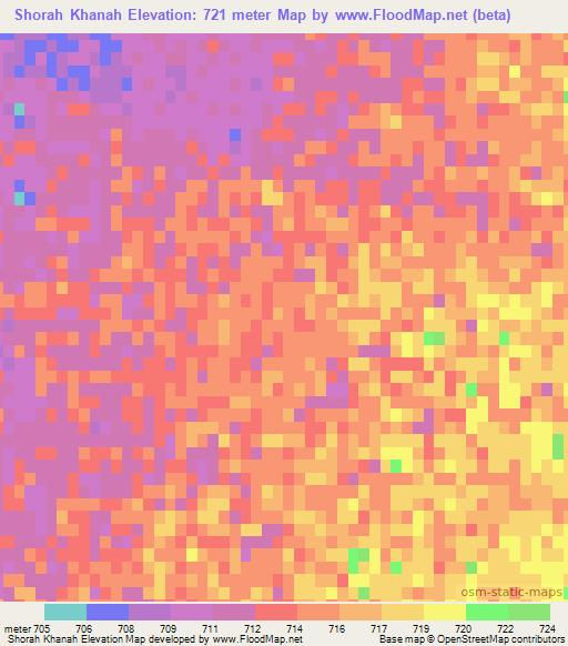 Shorah Khanah,Afghanistan Elevation Map