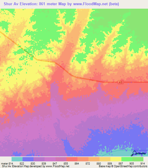 Shur Av,Afghanistan Elevation Map