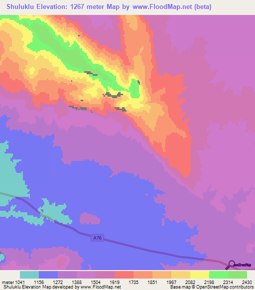 Shuluklu,Afghanistan Elevation Map