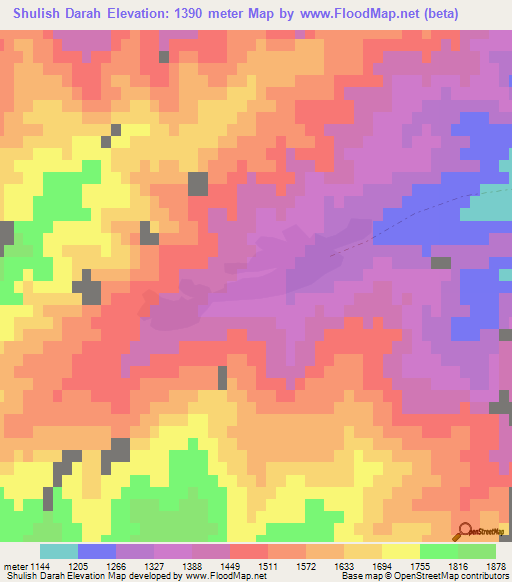 Shulish Darah,Afghanistan Elevation Map