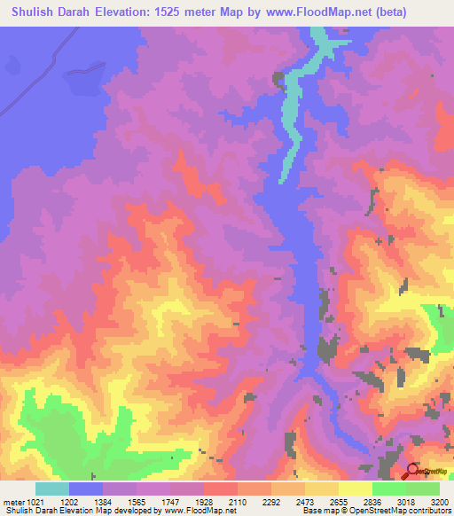 Shulish Darah,Afghanistan Elevation Map