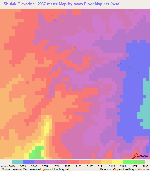 Shulak,Afghanistan Elevation Map