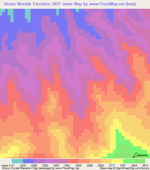Shotur Murdah,Afghanistan Elevation Map