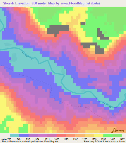 Shorab,Afghanistan Elevation Map