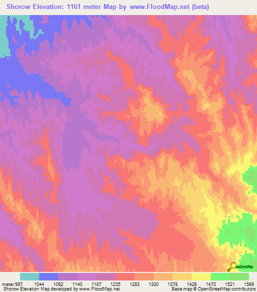 Shorow,Afghanistan Elevation Map