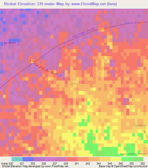 Shobai,Afghanistan Elevation Map