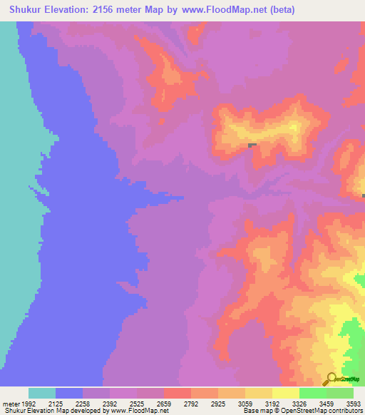 Shukur,Afghanistan Elevation Map