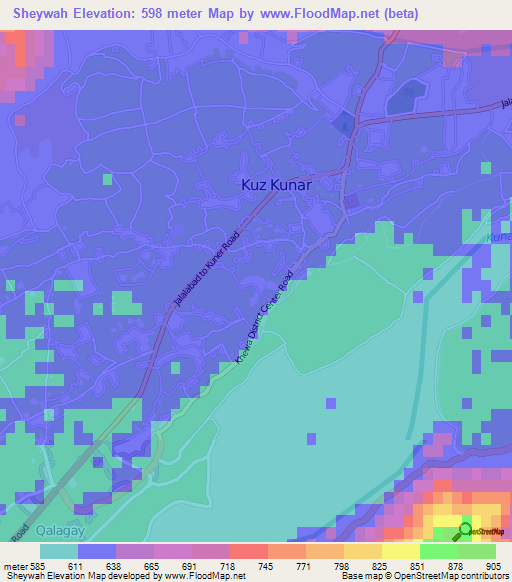 Sheywah,Afghanistan Elevation Map