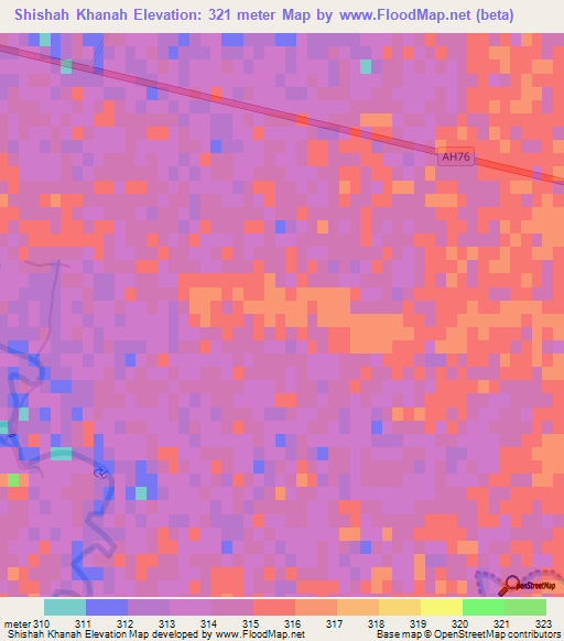 Shishah Khanah,Afghanistan Elevation Map