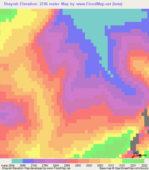 Shayrah,Afghanistan Elevation Map