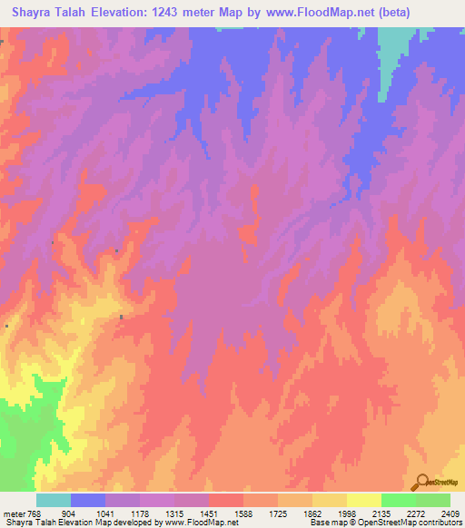 Shayra Talah,Afghanistan Elevation Map