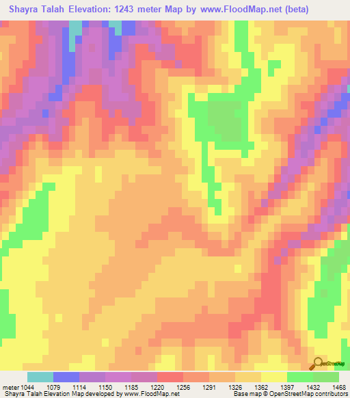 Shayra Talah,Afghanistan Elevation Map