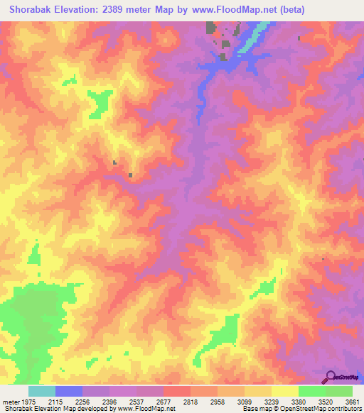 Shorabak,Afghanistan Elevation Map