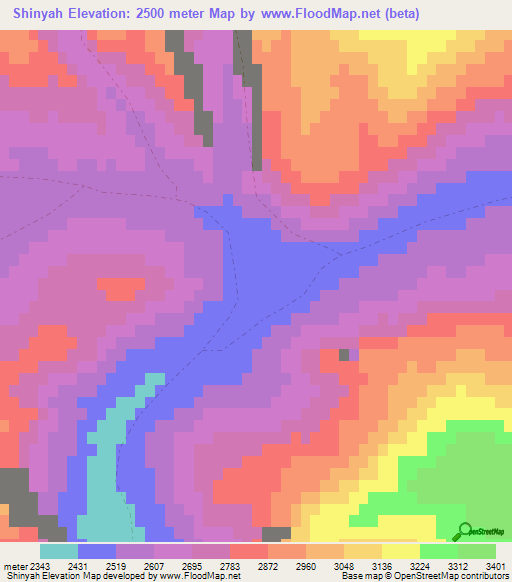Shinyah,Afghanistan Elevation Map