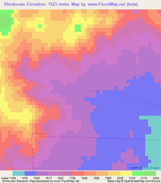 Shinkuram,Afghanistan Elevation Map