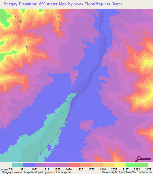 Shegey,Afghanistan Elevation Map