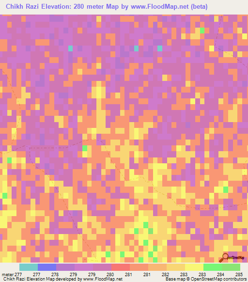 Chikh Razi,Afghanistan Elevation Map