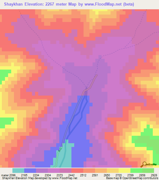 Shaykhan,Afghanistan Elevation Map