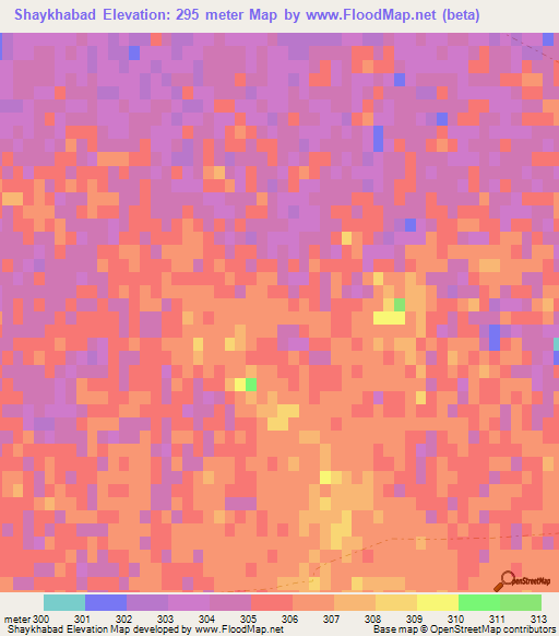 Shaykhabad,Afghanistan Elevation Map