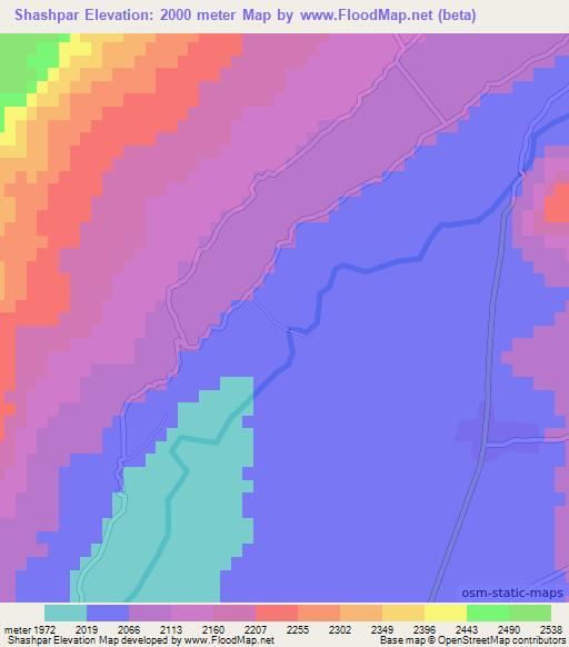 Shashpar,Afghanistan Elevation Map