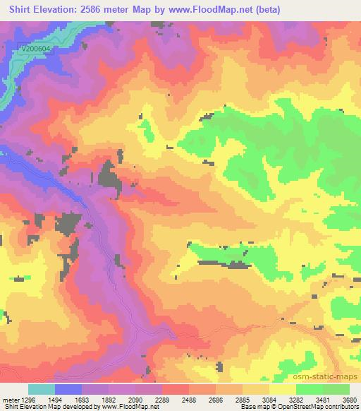 Shirt,Afghanistan Elevation Map