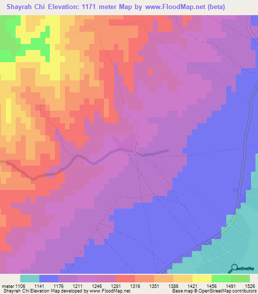 Shayrah Chi,Afghanistan Elevation Map